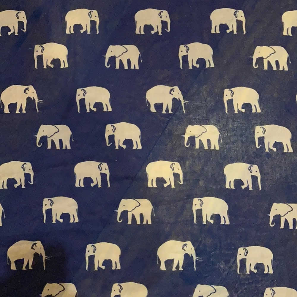 Beautiful blue scarf with white elephants